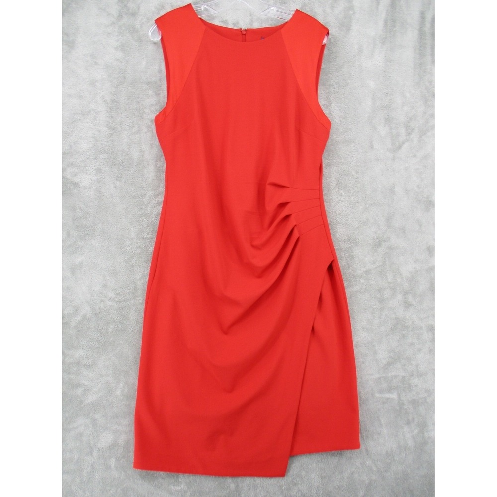 NYDJ Dress 14 Career Classic Slimming Evening Event Career Cocktail Zip Red